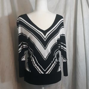 White House Black Market v-neck striped sweater SM